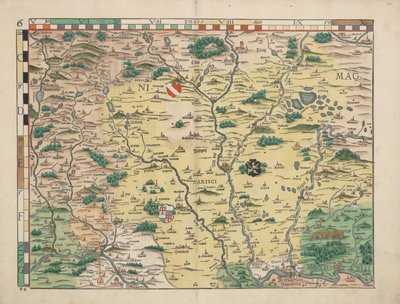 Beierse landkaarten van 1568 (Tafel 6) door Philipp Apian